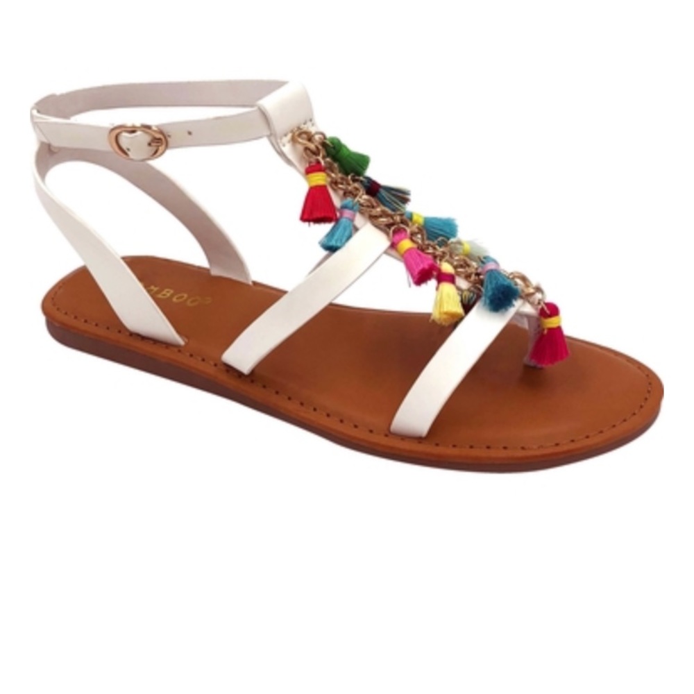 Bamboo Strippy Slat Sandals
